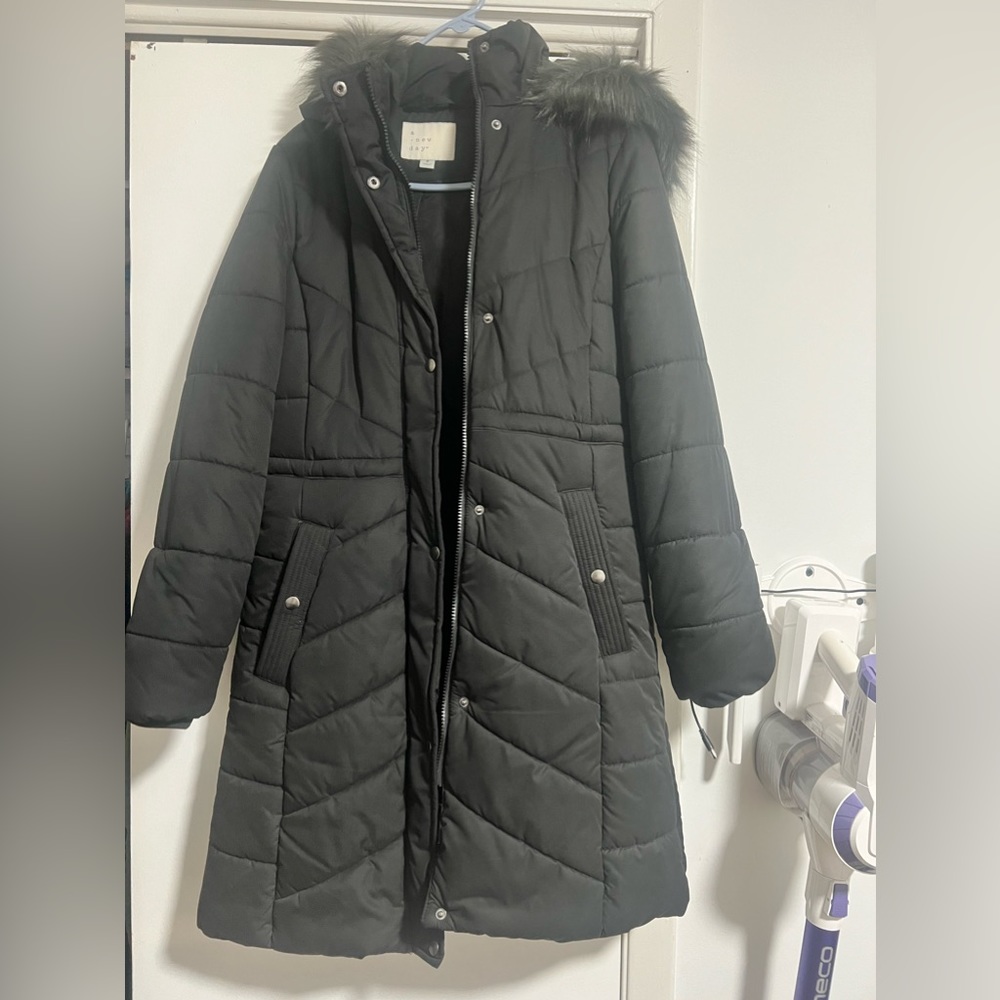 Target Knee Length Black Jacket